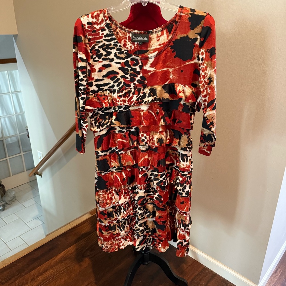 Vandana Women's Animal Print Dress - Size Large